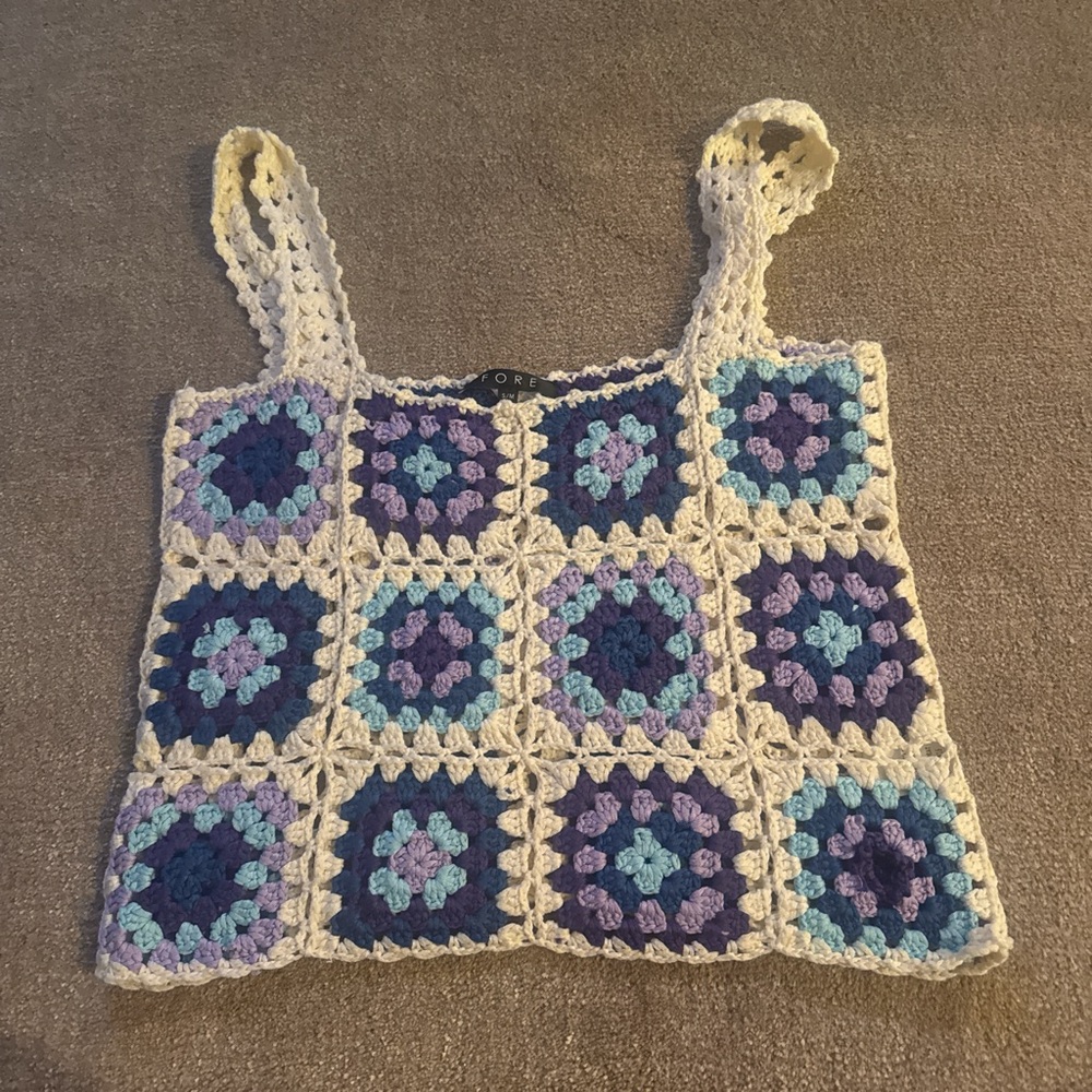 Anthropologie Crochet Patchwork Tank Top